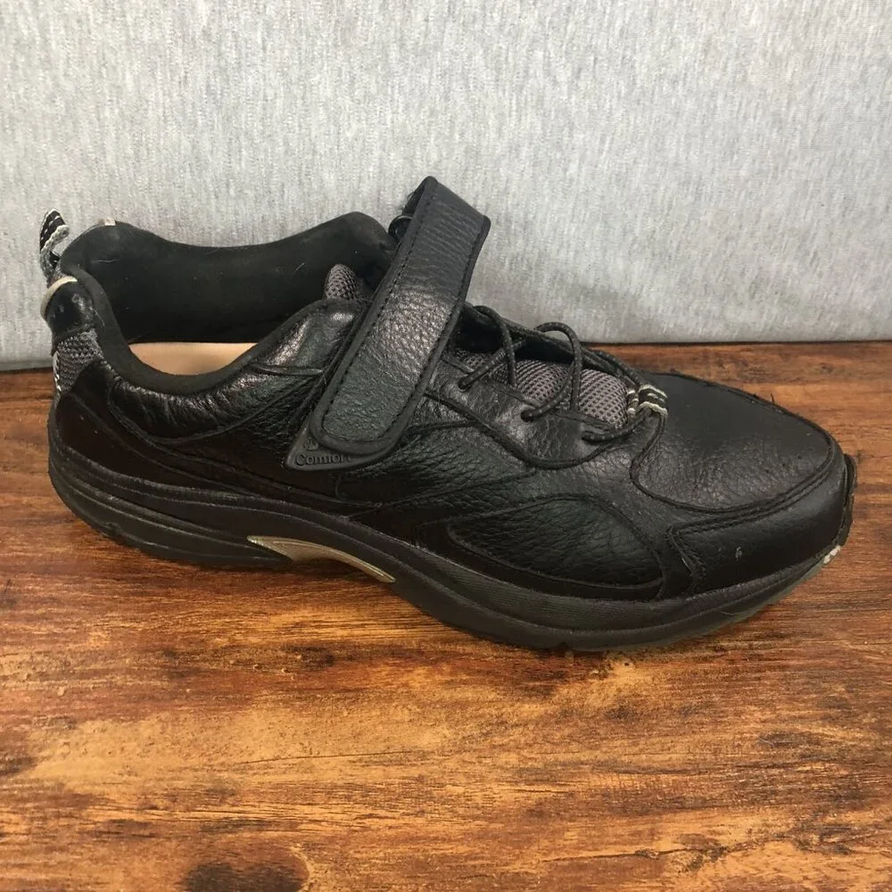 Dr. Comfort Winner Men Size‎ 12 Diabetic Hook Loop Black Leather Shoes Sneakers